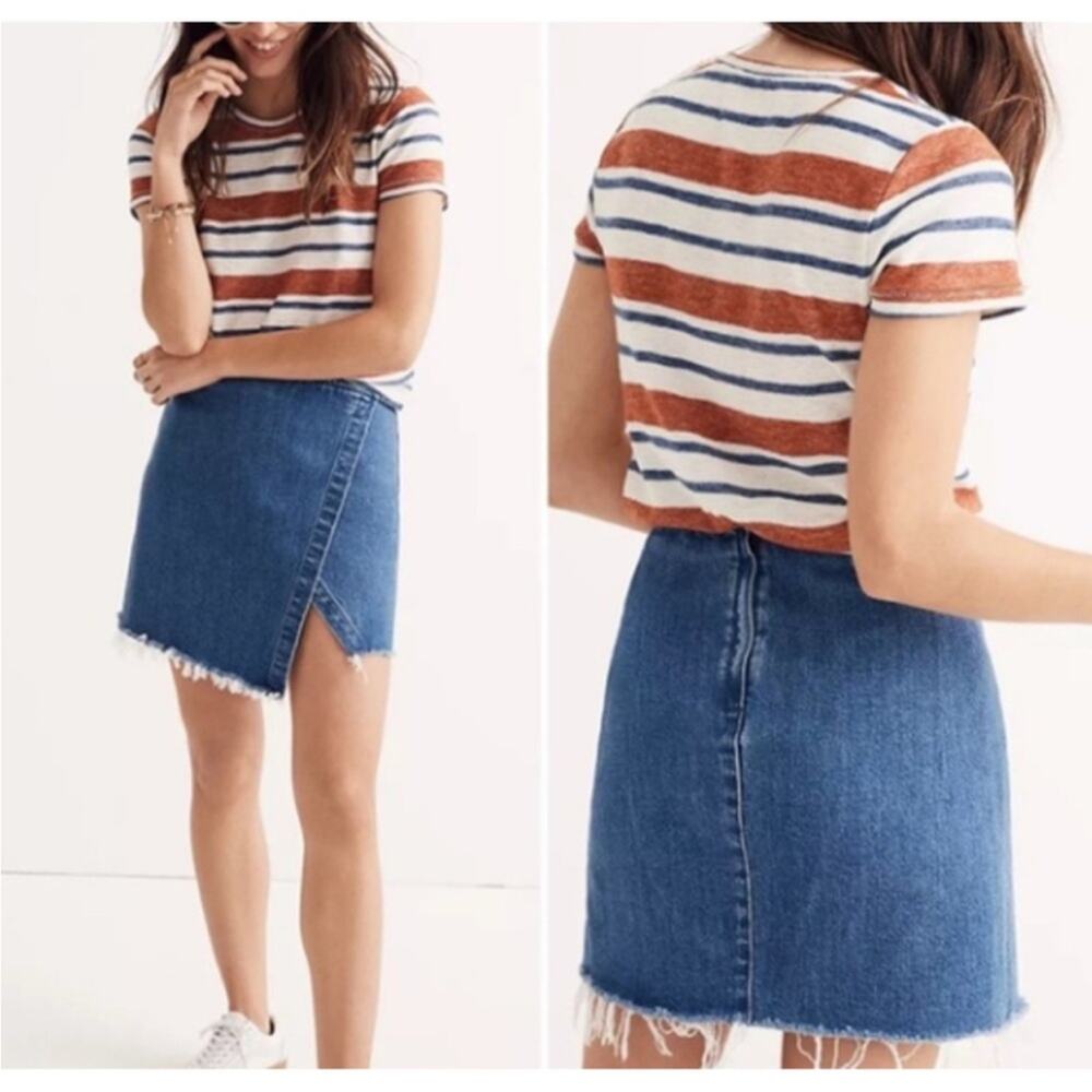 Madewell Denim Faux Wrap Mini Skirt Sz 6